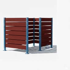 Garbage Bin Privacy Screen made of Compact Laminate - Complete Set (1500x1500 mm, Gentian Blue)