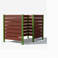 Mülltonnen Sichtschutz aus Kompakt-Laminat – Komplettset (1500x1500 mm, Moosgrün)