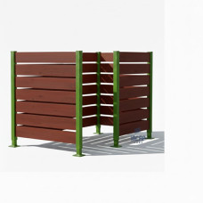 Garbage Bins Privacy Screen made of Compact Laminate - Complete Set (1500x1500 mm, Moss Green)