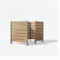 Mülltonnen Sichtschutz aus Kompakt-Laminat – Komplettset (1500x1500 mm, Seidengrau)