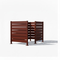 Mülltonnen Sichtschutz aus Kompakt-Laminat – Komplettset (1500x1500 mm, Schokoladenbraun)