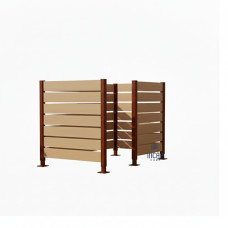 Garbage Bins Privacy Screen made of Compact Laminate – Complete Set (1500x1500 mm, Chocolate Brown)