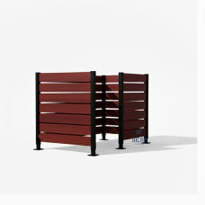 Garbage Bins Privacy Screen made of Compact Laminate - Complete Set (1500x1500 mm, Deep Black)