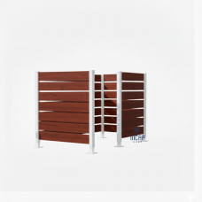 Garbage Bin Privacy Screen made of Compact Laminate - Complete Set (1500x1500 mm, Pure White)