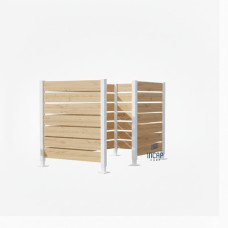 Garbage Bin Privacy Screen made of Compact Laminate - Complete Set (1500x1500 mm, Pure White)