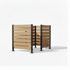 Garbage Bins Privacy Screen made of Compact Laminate – Complete Set (1500x1500 mm, Procity Grey)