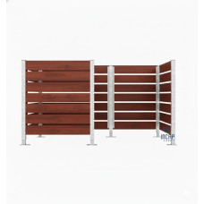 Garbage Bins Privacy Screen made of Compact Laminate - Complete Set (1500x2250 mm, Hot-dip Galvanized)