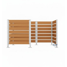 Garbage Bins Privacy Screen made of Compact Laminate - Complete Set (1500x2250 mm, Hot-dip Galvanized)