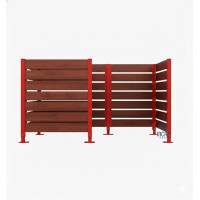 Mülltonnen Sichtschutz aus Kompakt-Laminat – Komplettset (1500x2250 mm, Purpurrot)