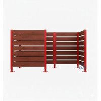Mülltonnen Sichtschutz aus Kompakt-Laminat – Komplettset (1500x2250 mm, Verkehrsrot)