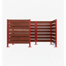 Trash Bin Privacy Screen made of Compact Laminate - Complete Set (1500x2250 mm, Traffic Red)