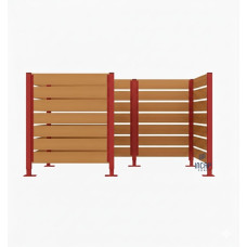 Trash Bin Privacy Screen made of Compact Laminate - Complete Set (1500x2250 mm, Traffic Red)