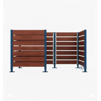 Garbage Bin Screen made of Compact Laminate - Complete Set (1500x2250 mm, Gentian Blue)