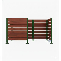 Mülltonnen Sichtschutz aus Kompakt-Laminat – Komplettset (1500x2250 mm, Moosgrün)