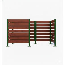 Garbage Bins Privacy Screen made of Compact Laminate – Complete Set (1500x2250 mm, Moss Green)