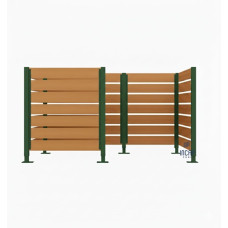 Garbage Bins Privacy Screen made of Compact Laminate – Complete Set (1500x2250 mm, Moss Green)