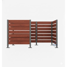 Garbage Bins Privacy Screen made of Compact Laminate – Complete Set (1500x2250 mm, Silk Gray).