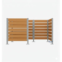 Garbage Bins Privacy Screen made of Compact Laminate – Complete Set (1500x2250 mm, Silk Gray).