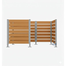 Garbage Bins Privacy Screen made of Compact Laminate – Complete Set (1500x2250 mm, Silk Gray).