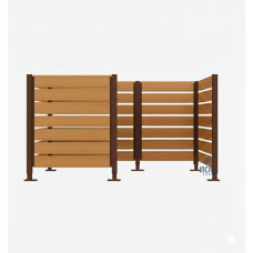 Garbage Bins Privacy Screen made of Compact Laminate – Complete Set (1500x2250 mm, Chocolate Brown)