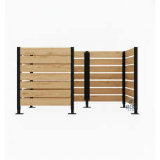 Garbage Bins Privacy Screen Made of Compact Laminate - Complete Set (1500x2250 mm, Deep Black)