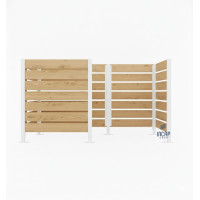 Garbage Can Privacy Screen Made of Compact Laminate - Complete Set (1500x2250 mm, Pure White)