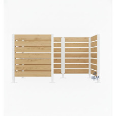 Garbage Can Privacy Screen Made of Compact Laminate - Complete Set (1500x2250 mm, Pure White)