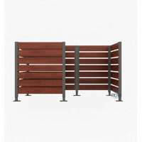 Waste Bin Privacy Screen made of Compact Laminate - Complete Set (1500x2250 mm, Procity Gray)