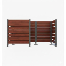 Waste Bin Privacy Screen made of Compact Laminate - Complete Set (1500x2250 mm, Procity Gray)