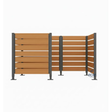 Waste Bin Privacy Screen made of Compact Laminate - Complete Set (1500x2250 mm, Procity Gray)