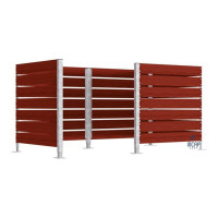 Waste Bins Privacy Screen made of Compact Laminate – Complete Set (1500x3000 mm, Hot-Dip Galvanized)