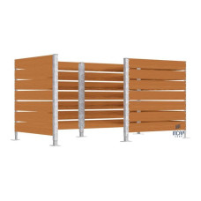 Waste Bins Privacy Screen made of Compact Laminate – Complete Set (1500x3000 mm, Hot-Dip Galvanized)