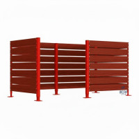 Mülltonnen Sichtschutz aus Kompakt-Laminat – Komplettset (1500x3000 mm, Purpurrot)