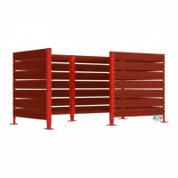 Garbage Bins Privacy Screen made of Compact Laminate - Complete Set (1500x3000 mm, Traffic Red)
