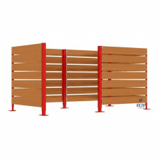 Garbage Bins Privacy Screen made of Compact Laminate - Complete Set (1500x3000 mm, Traffic Red)