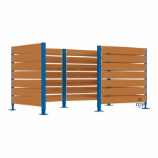 Trash Can Privacy Screen Made of Compact Laminate - Complete Set (1500x3000 mm, Gentian Blue)