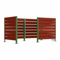 Mülltonnen Sichtschutz aus Kompakt-Laminat – Komplettset (1500x3000 mm, Moosgrün)