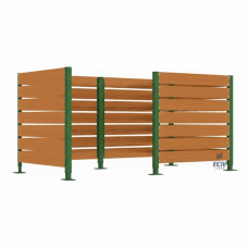 Garbage Bins Privacy Screen Made from Compact Laminate - Complete Set (1500x3000 mm, Moss Green)