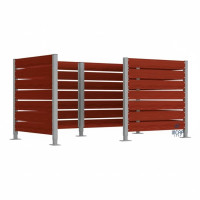 Mülltonnen Sichtschutz aus Kompakt-Laminat – Komplettset (1500x3000 mm, Seidengrau)