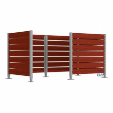 Trash Bin Privacy Screen Made of Compact Laminate – Complete Set (1500x3000 mm, Silk Grey).