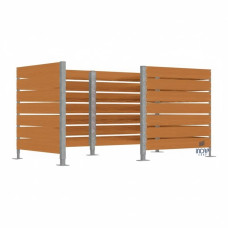 Trash Bin Privacy Screen Made of Compact Laminate – Complete Set (1500x3000 mm, Silk Grey).