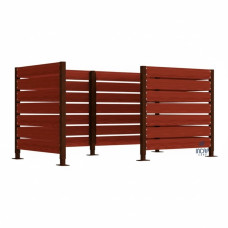 Garbage Bin Privacy Screen made of Compact Laminate - Complete Set (1500x3000 mm, Chocolate Brown)