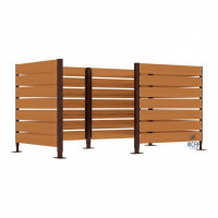 Mülltonnen Sichtschutz aus Kompakt-Laminat – Komplettset (1500x3000 mm, Schokoladenbraun)