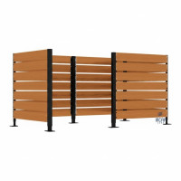 Mülltonnen Sichtschutz aus Kompakt-Laminat – Komplettset (1500x3000 mm, Tiefschwarz)