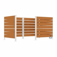 Mülltonnen Sichtschutz aus Kompakt-Laminat – Komplettset (1500x3000 mm, Reinweiß)