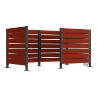 Mülltonnen Sichtschutz aus Kompakt-Laminat – Komplettset (1500x3000 mm, Procity Grau)