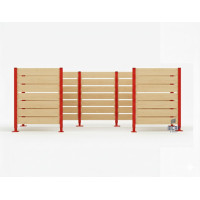 Mülltonnen Sichtschutz aus Kompakt-Laminat – Komplettset (1500x3750 mm, Purpurrot)