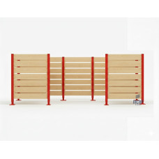 Mülltonnen Sichtschutz aus Kompakt-Laminat – Komplettset (1500x3750 mm, Purpurrot)
