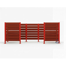 Mülltonnen Sichtschutz aus Kompakt-Laminat – Komplettset (1500x3750 mm, Verkehrsrot)