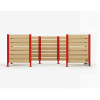 Mülltonnen Sichtschutz aus Kompakt-Laminat – Komplettset (1500x3750 mm, Verkehrsrot)